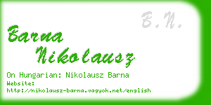 barna nikolausz business card